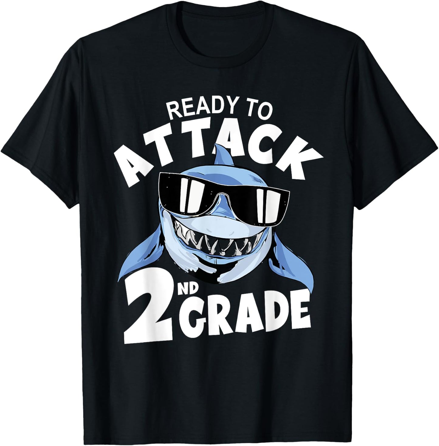 Ready to Attack 2nd Grade Shark - First Day Back To School T-Shirt - T-Shirt | Black