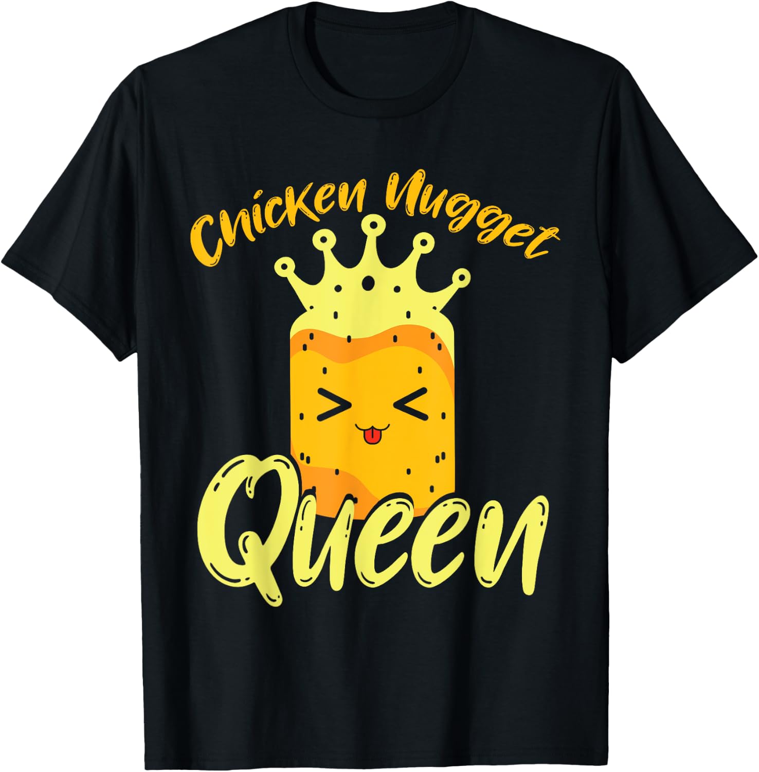Crown Chicken Nugget Queen Women Kawaii Chicken Nuggets T-Shirt - T-Shirt | Black