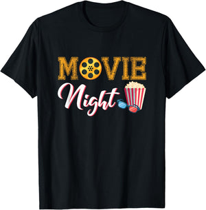 Movie Night Funny Movie and Theater Apparel for Teens Kids T-Shirt - T-Shirt | Black