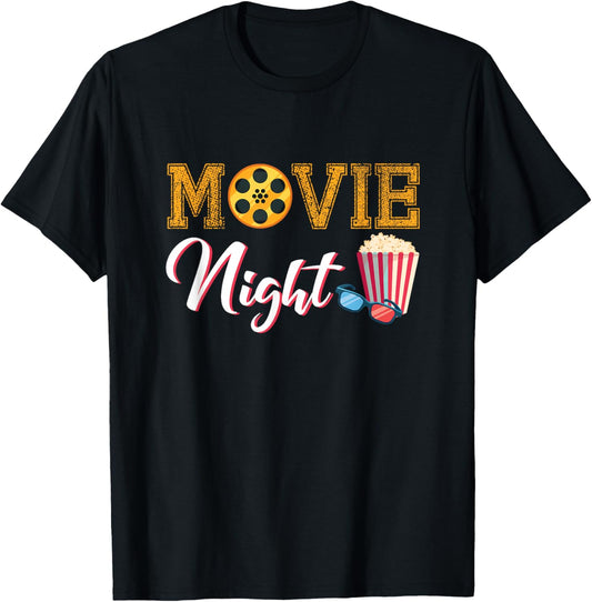 Movie Night Funny Movie and Theater Apparel for Teens Kids T-Shirt - T-Shirt | Black
