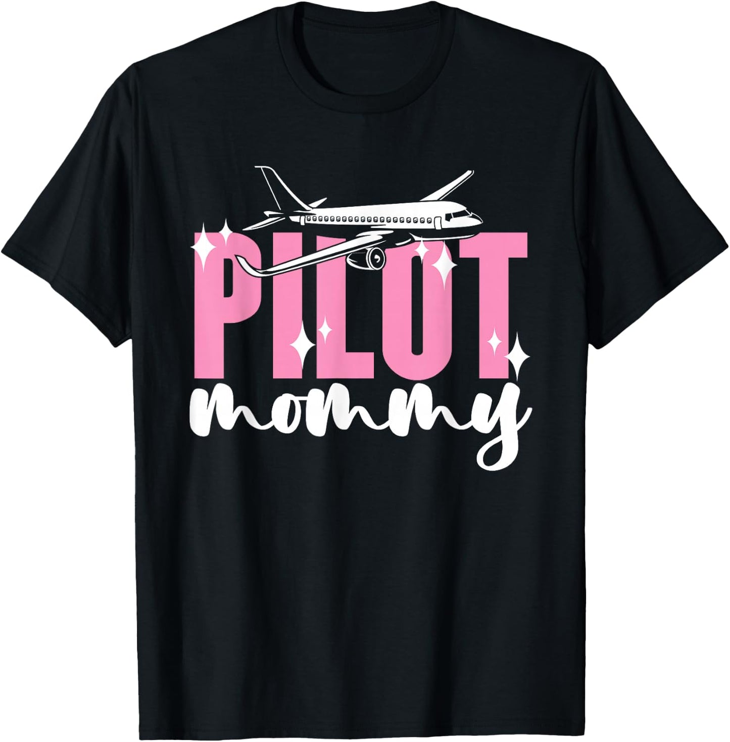 Pilot Mommy Airplane Aviator Aviation Pilot Mom Mother Mama T-Shirt - T-Shirt | Black