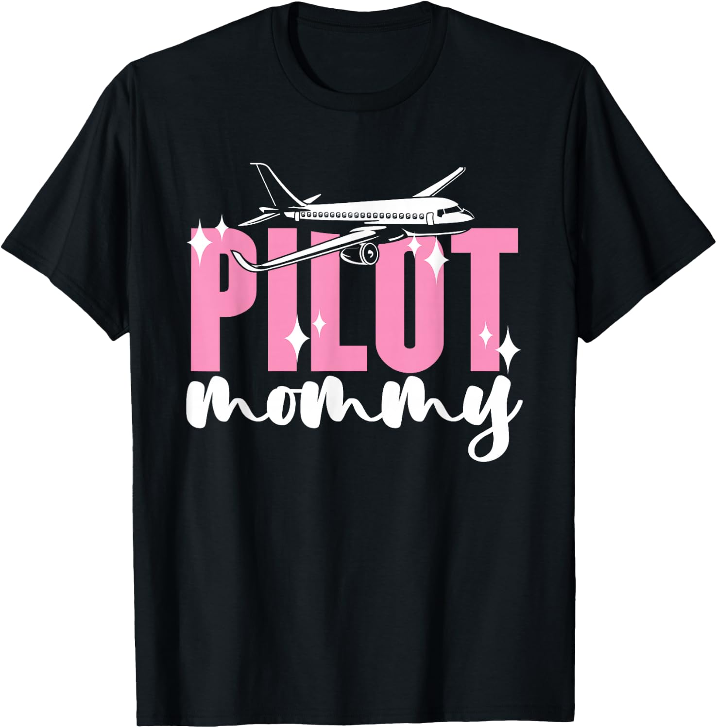Pilot Mommy Airplane Aviator Aviation Pilot Mom Mother Mama T-Shirt - T-Shirt | Black