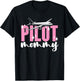 Pilot Mommy Airplane Aviator Aviation Pilot Mom Mother Mama T-Shirt - T-Shirt | Black