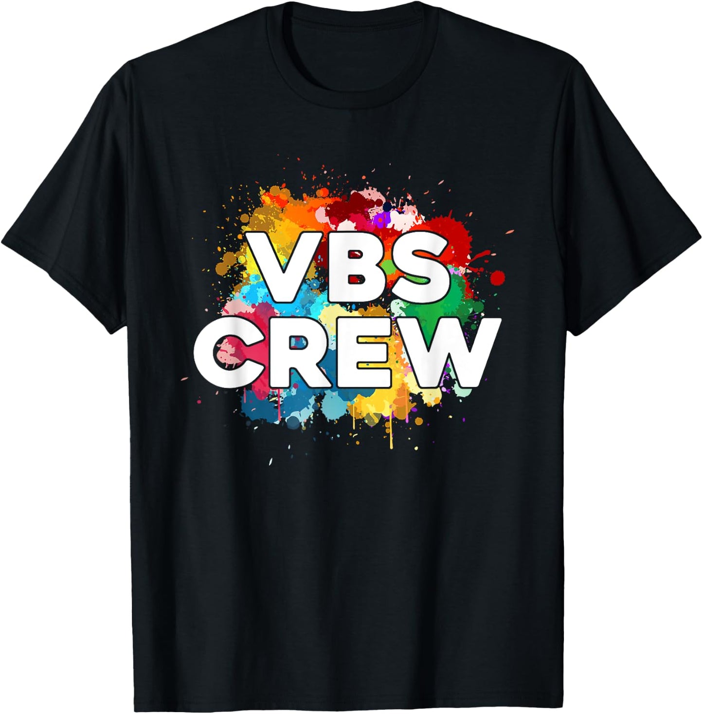 I Love VBS 2024 Crew Vacation Bible School Paint Splatter T-Shirt - T-Shirt | Black