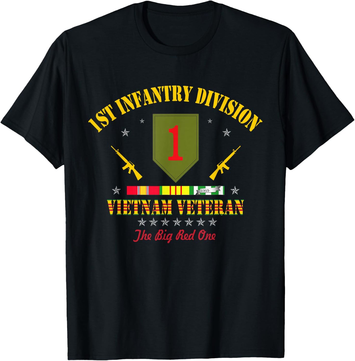 US Army 1st Infantry Division Vietnam Veteran Gift T-Shirt - T-Shirt | Black