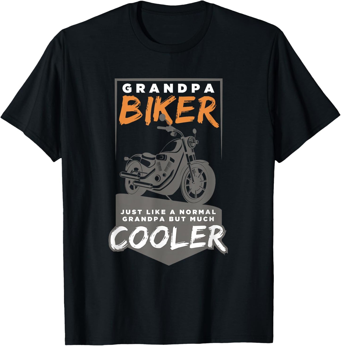 Cool Grandpa Biker, Motorcycle Lover Grandpa T-Shirt - T-Shirt | Black