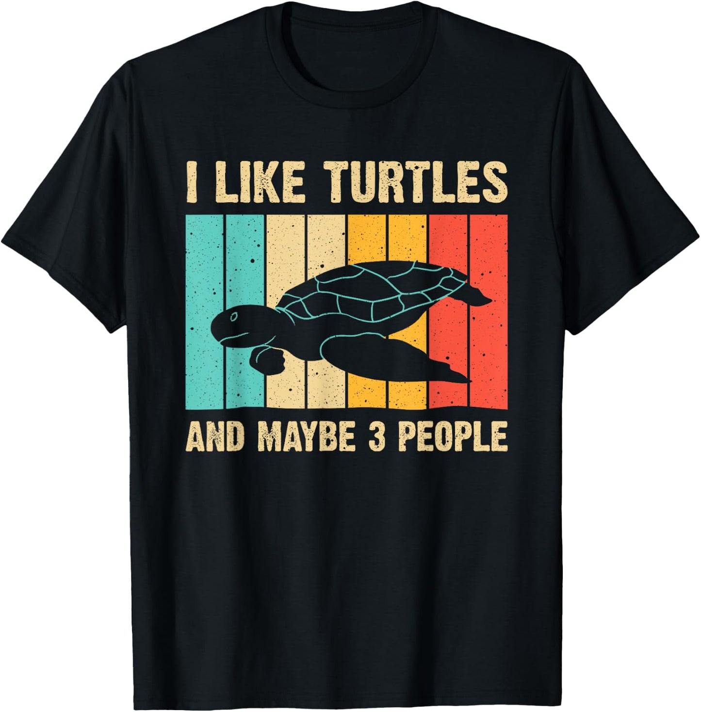 Funny Turtle Design Sea Turtle Lover Men Women Boys Girls T-Shirt - T-Shirt | Black