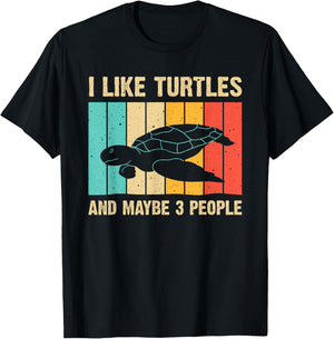 Funny Turtle Design Sea Turtle Lover Men Women Boys Girls T-Shirt - T-Shirt | Black