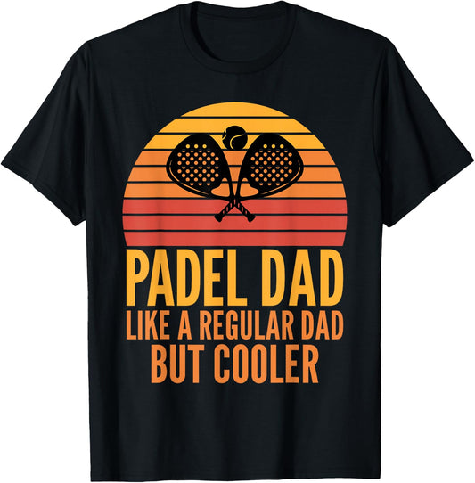 Padel Dad Vintage Retro for Padel Fathers T-Shirt - T-Shirt | Black