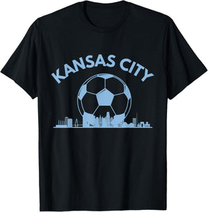 Kansas City Soccer & Skyline T-Shirt - T-Shirt | Black