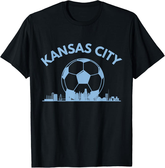 Kansas City Soccer & Skyline T-Shirt - T-Shirt | Black