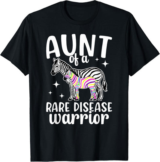 Rare Disease Aunt of A Rare Disease Warrior Aunt T-Shirt - T-Shirt | Black