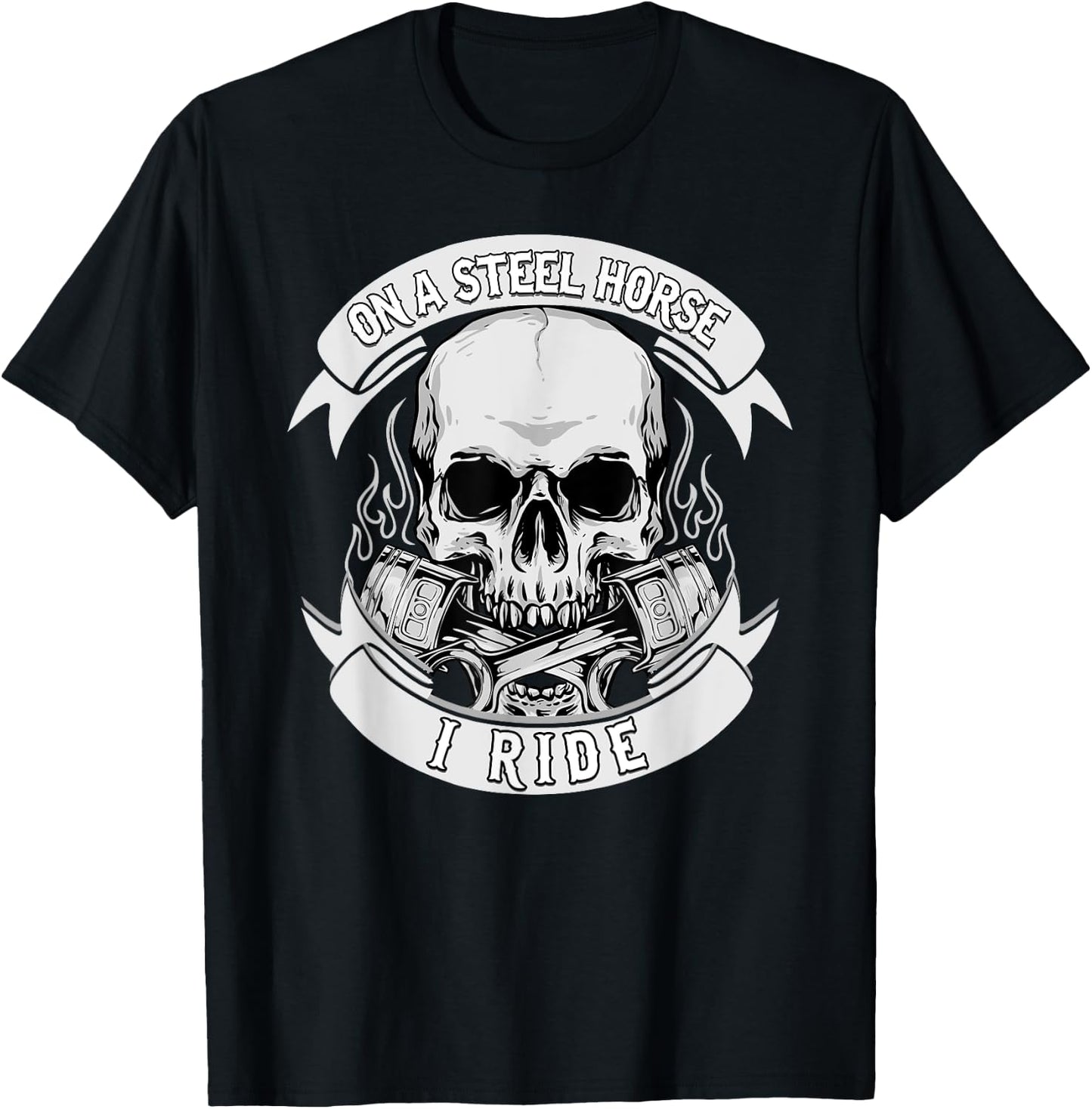 Riding Horse - On A Steel Horse I Ride, Horse, Riding T-Shirt - T-Shirt | Black