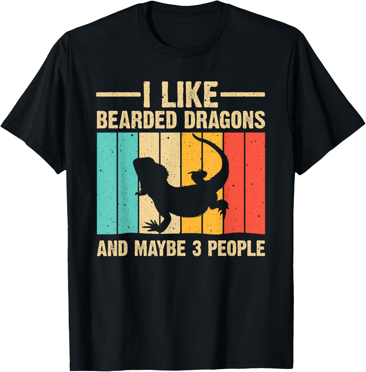 Funny Bearded Dragon Design Pogona Reptile Lover Men Women T-Shirt - T-Shirt | Black