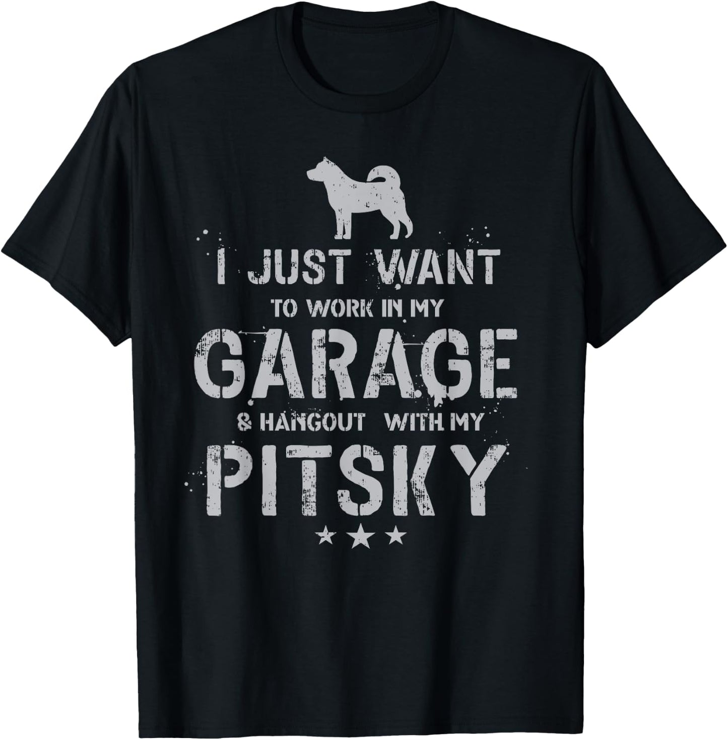 Funny Pitsky Dad Garage Men Hang T-Shirt - T-Shirt | Black