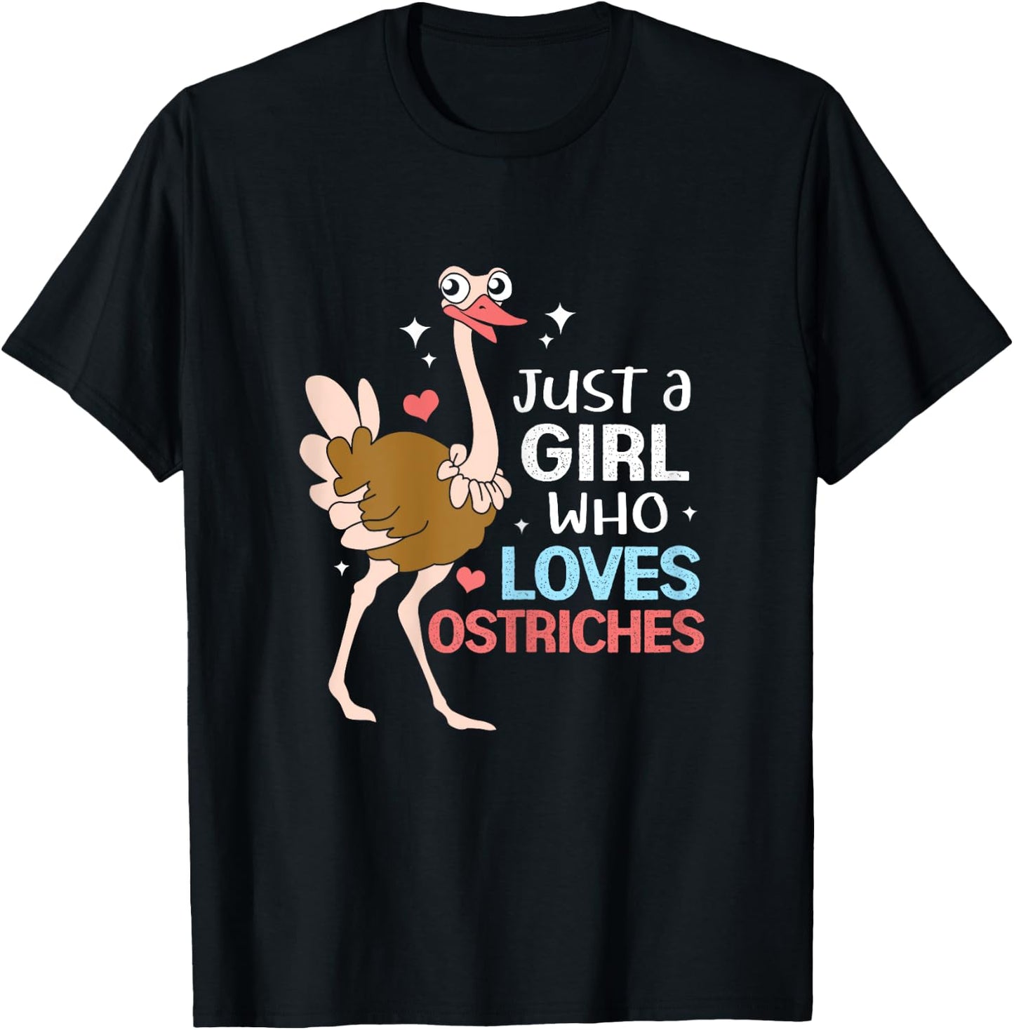 Just A Girl Who Loves Ostrich T-Shirt - T-Shirt | Black