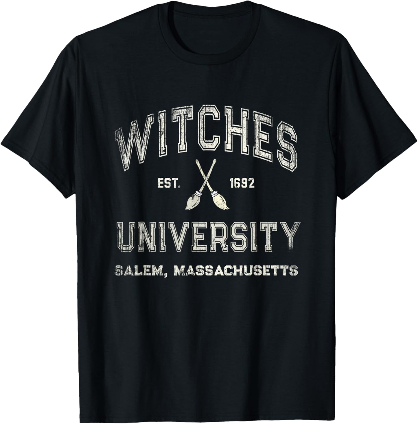 Funny WITCHES Wiccan UNIVERSITY Salem Massachusetts Witch T-Shirt - T-Shirt | Black