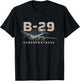 Military Warbird Airplane B29 Superfortress T-Shirt - T-Shirt | Black