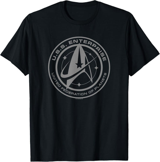 Star Trek: Discovery Enterprise Crest T-Shirt - T-Shirt | Black