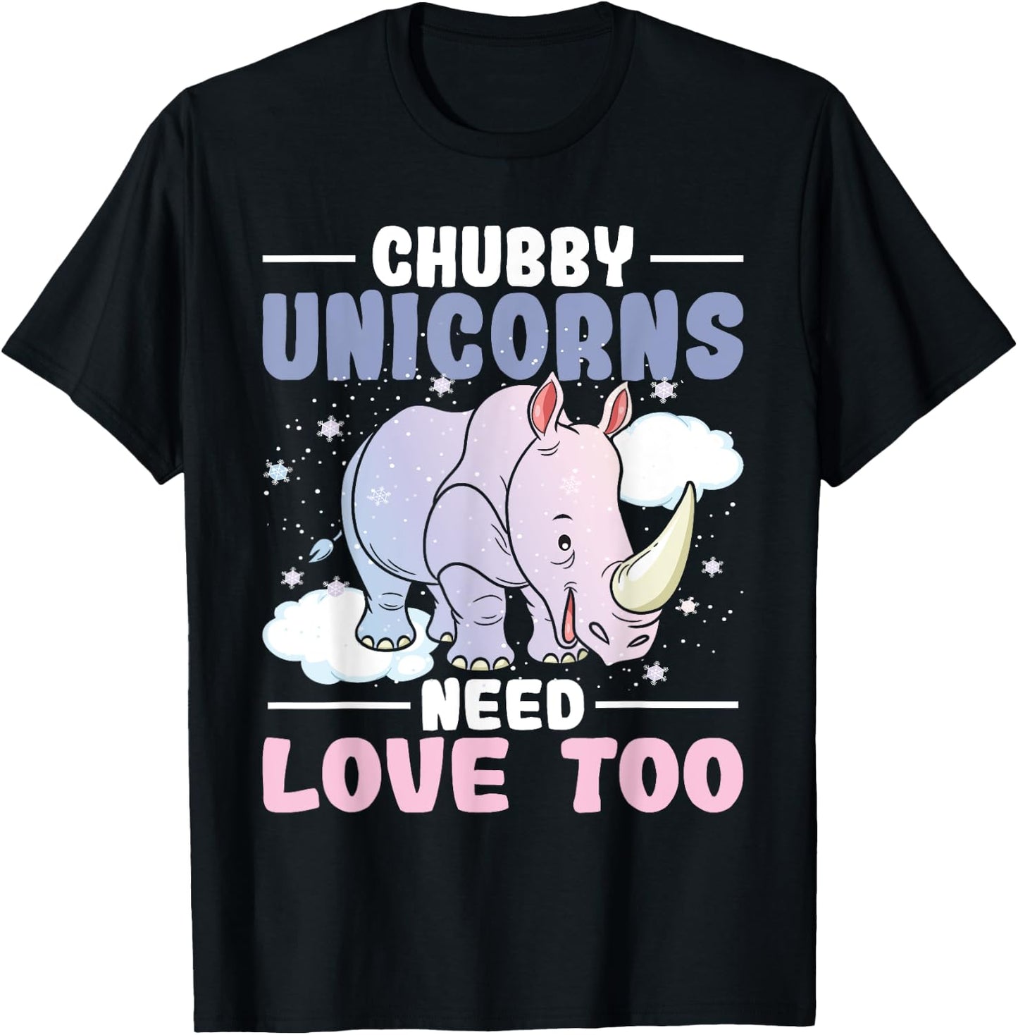 Chubby Unicorns Need Love Too - Zookeeper Rhino Rhinoceros T-Shirt - T-Shirt | Black