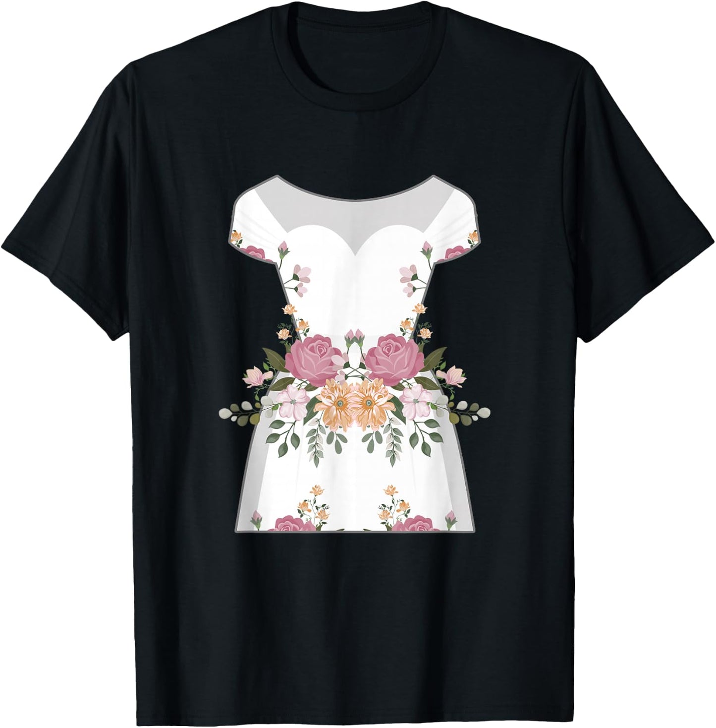 Hilarious Wedding Dresses Engagements Mockery Illustration T-Shirt - T-Shirt | Black