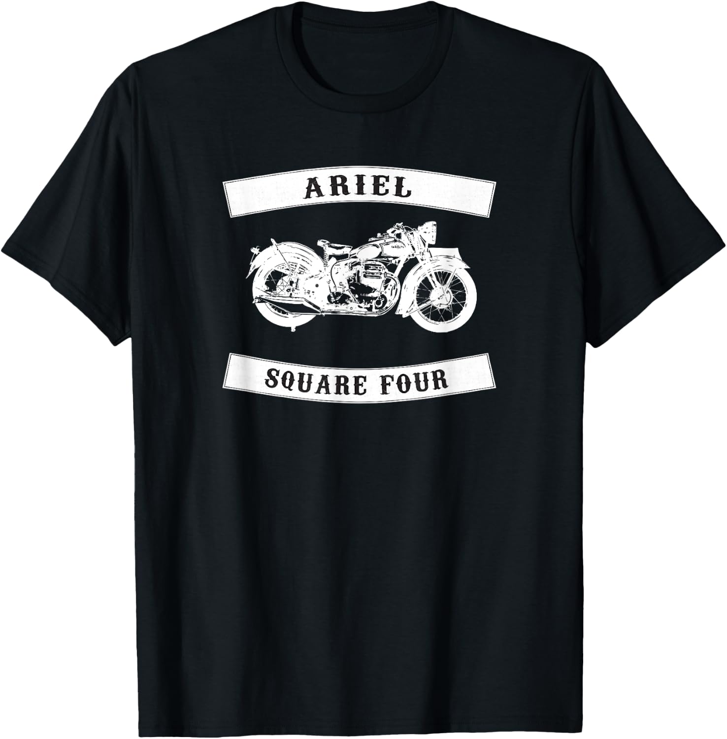 Ariel Square Four Classic British Motorcycle T-Shirt - T-Shirt | Black