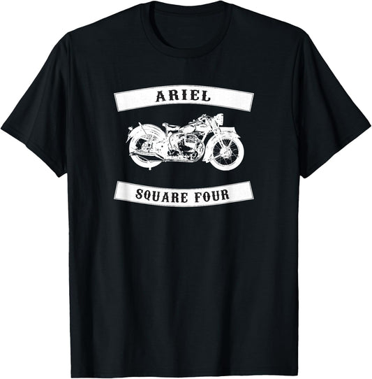 Ariel Square Four Classic British Motorcycle T-Shirt - T-Shirt | Black