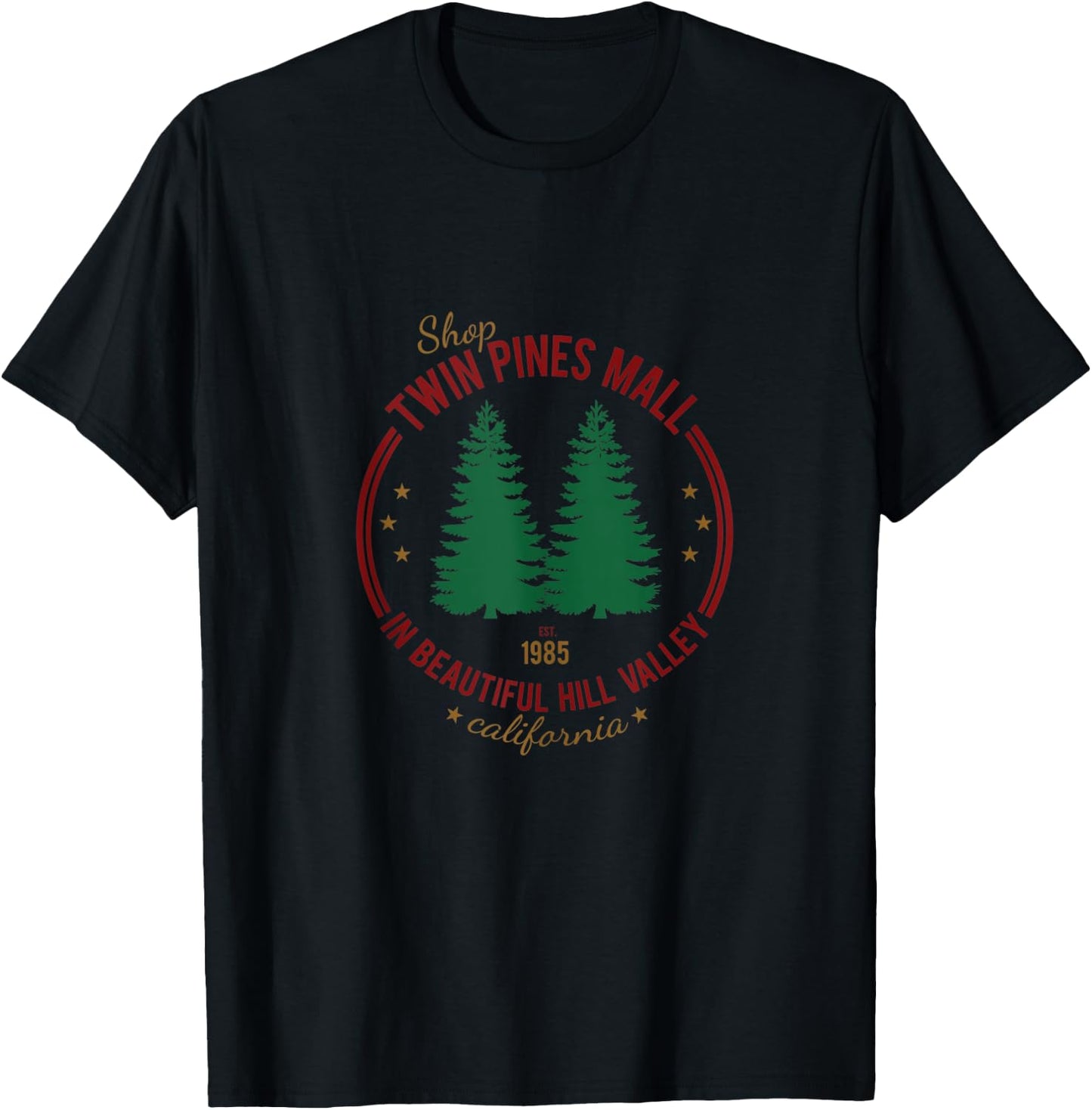 Shop Twin Pines Mall 1985 T-Shirt - T-Shirt | Black