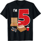 I'm 5 Pizza Theme Birthday Pizza Lover Pizza Party 5th Bday T-Shirt - T-Shirt | Black