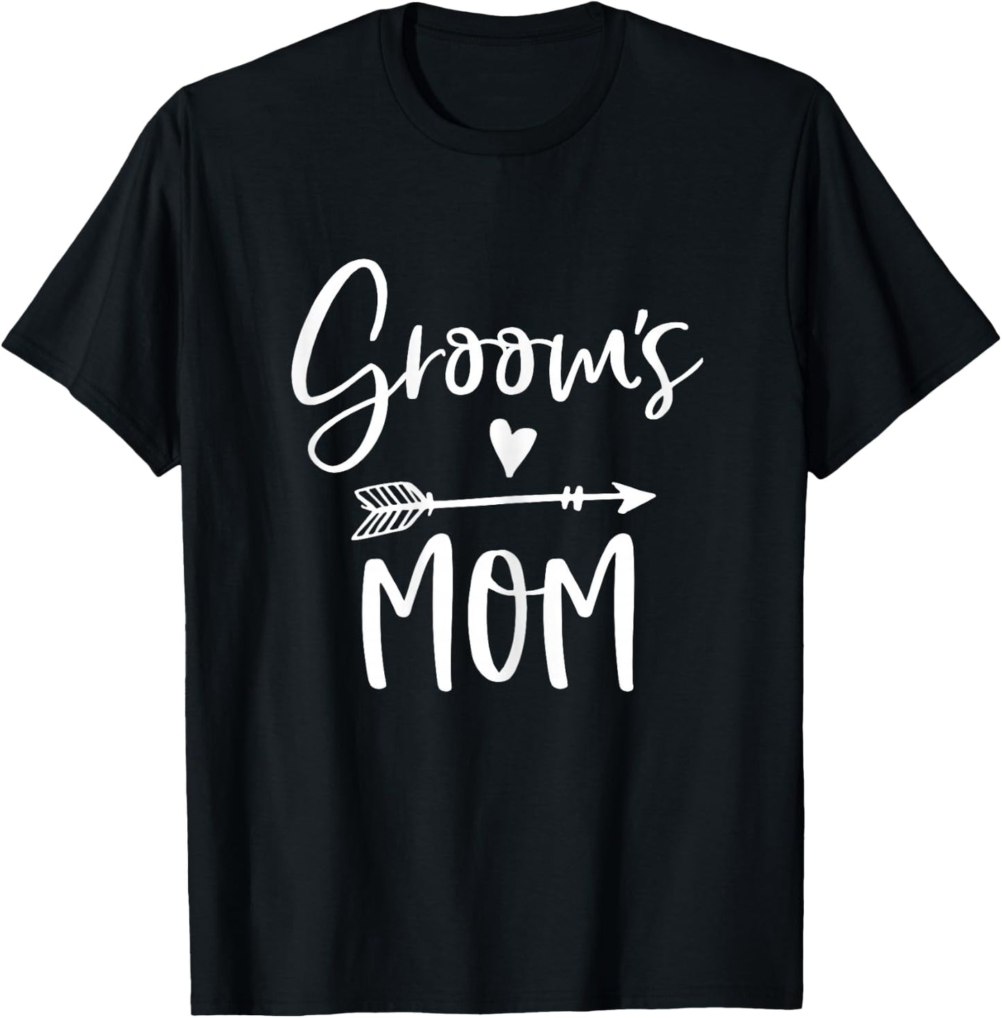 Grooms Mom Shirt With Arrow And Heart Navy Blue T-Shirt - T-Shirt | Black