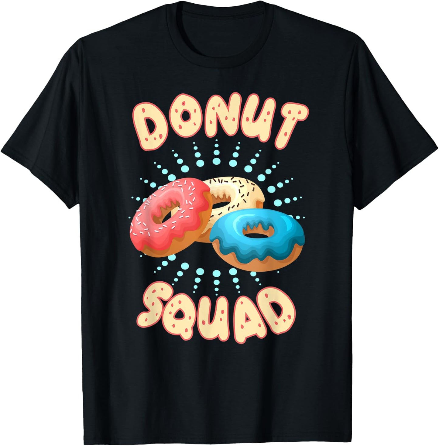 Funny Donut Squad Baker Donuts Boys Girls Kids T-Shirt - T-Shirt | Black