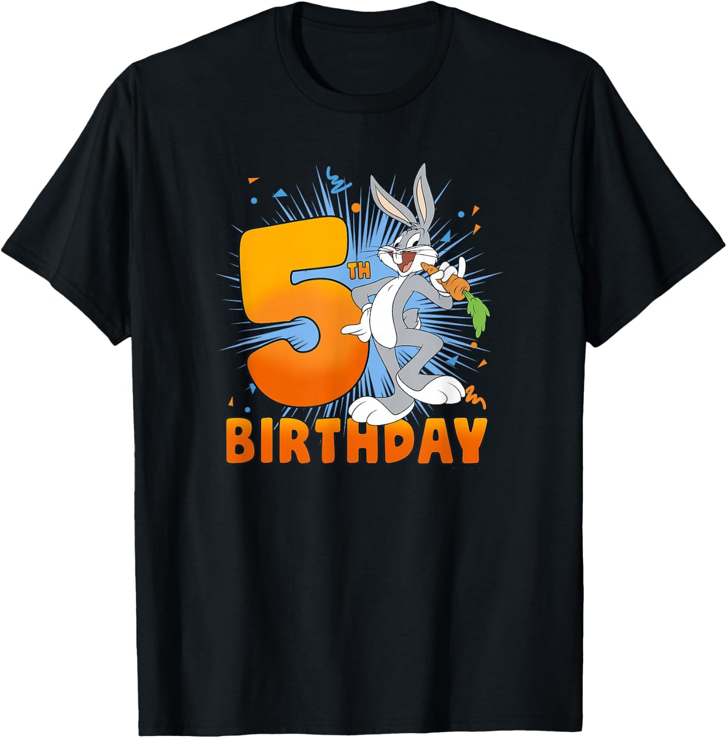 Looney Tunes Bugs Bunny 5th Birthday T-Shirt - T-Shirt | Black