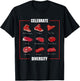 Celebrate Diversity Funny Steak Cuts Grill BBQ Meat Lover T-Shirt - T-Shirt | Black