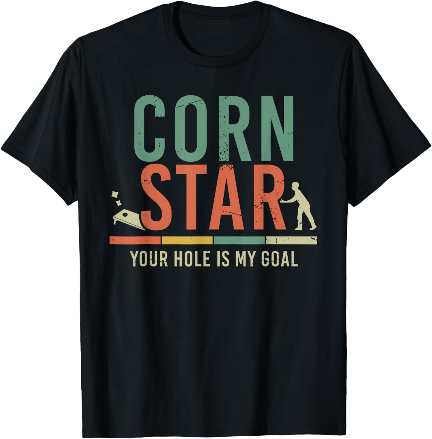 Cool Cornhole Art Men Women Corn Hole Bag Toss Tournament T-Shirt - T-Shirt | Black