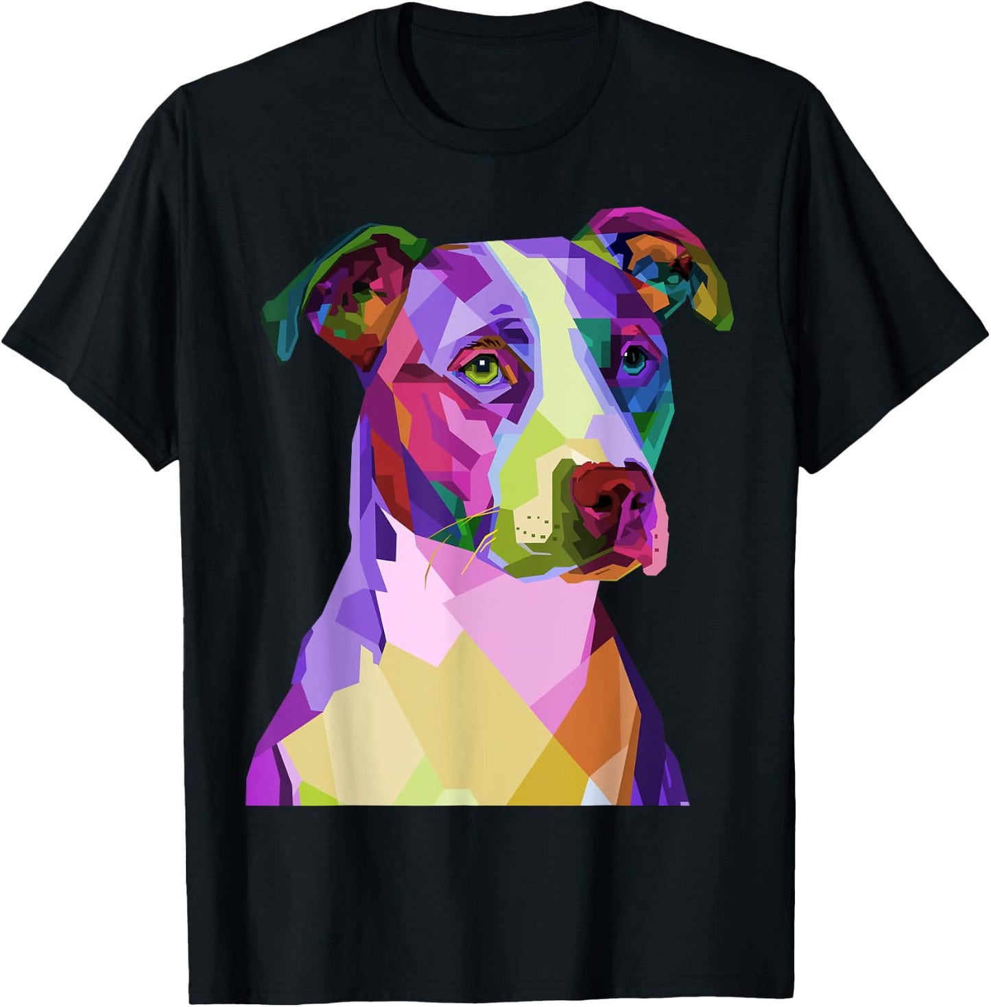 American Pitbull Terrier Pop Art Portrait for Dog Owners Men Women Kids T-Shirt - T-Shirt | Black