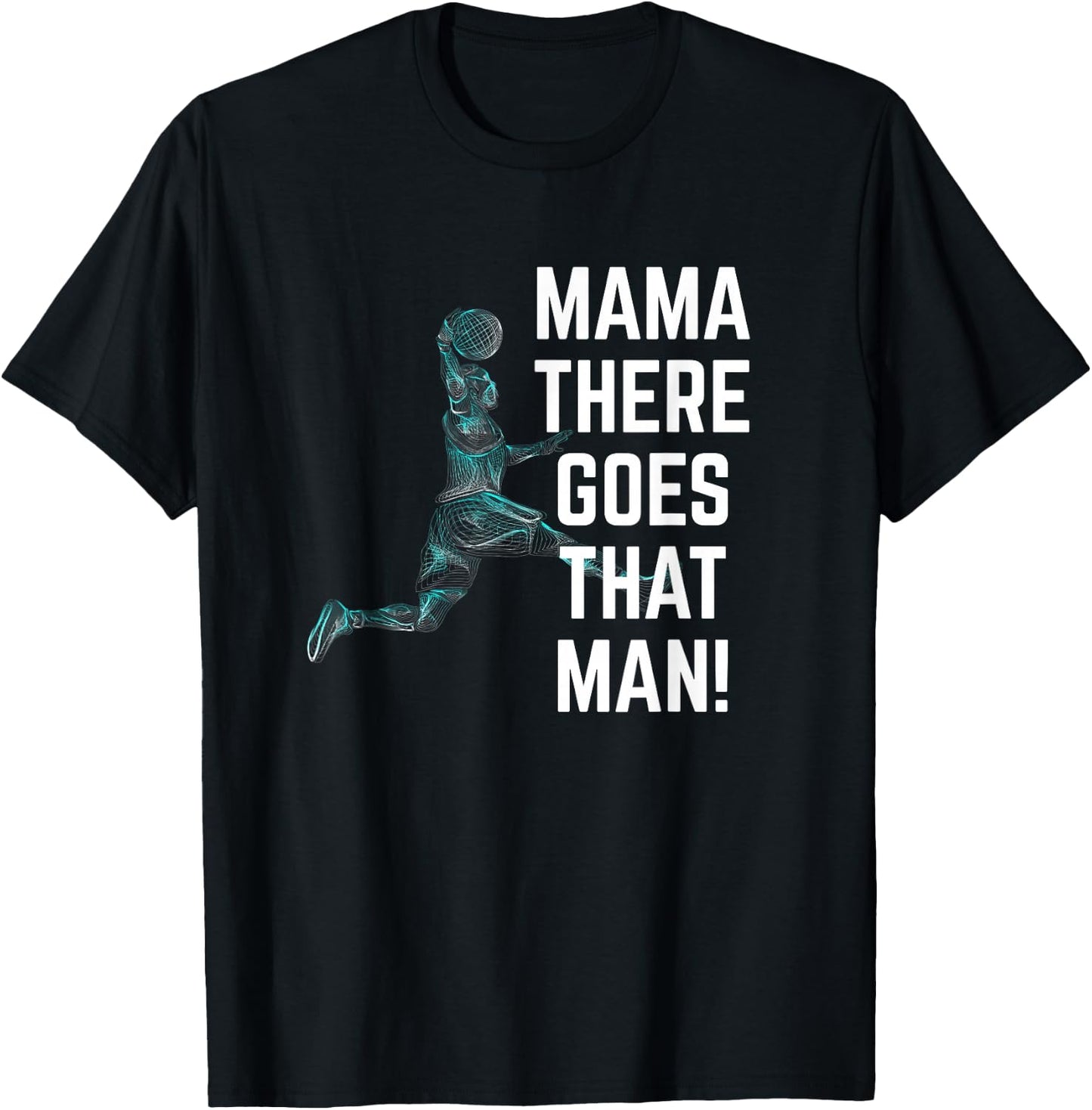 Mama, da geht dieser Mann Basketball Line Drawings T-Shirt - T-Shirt | Black