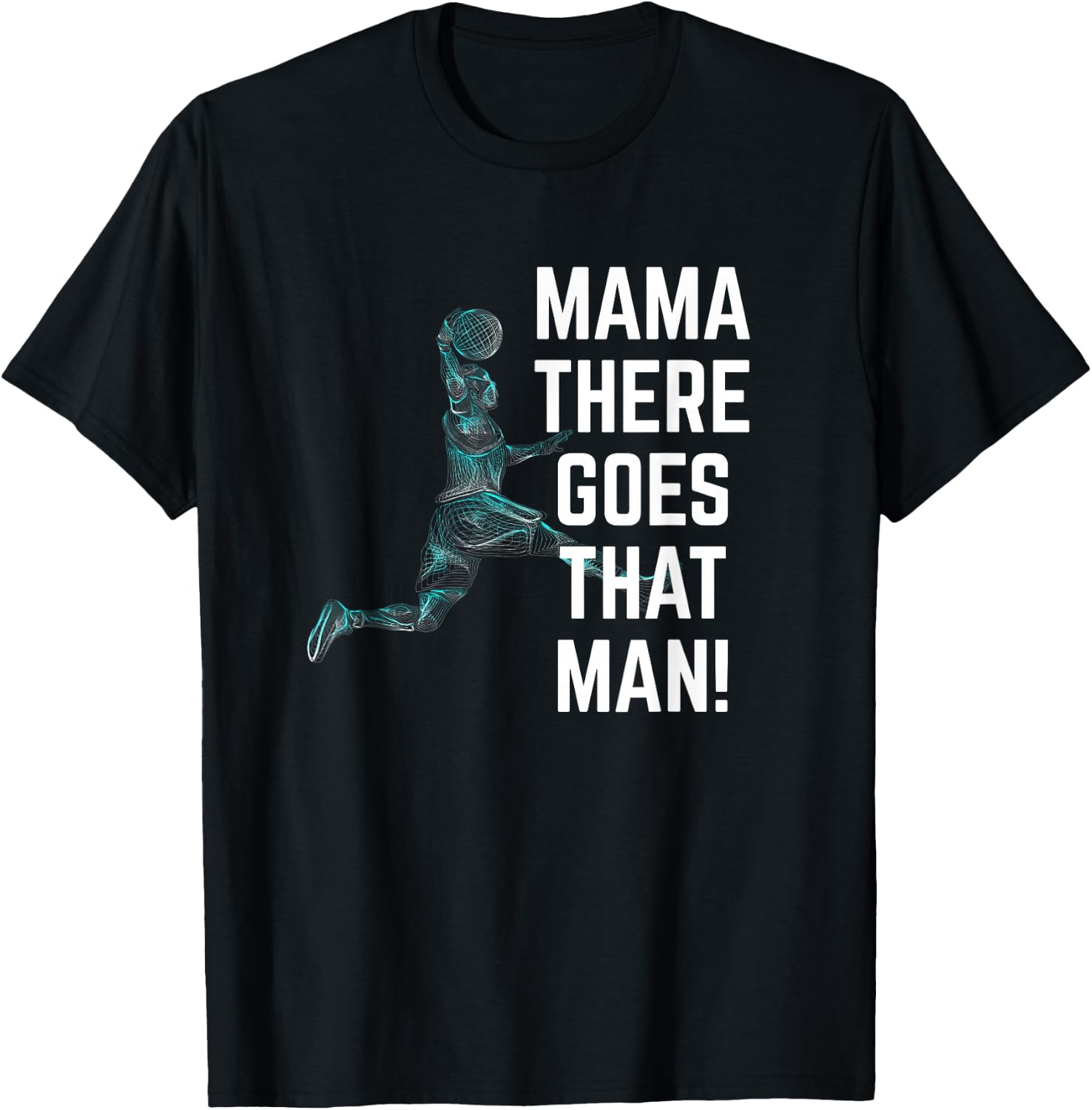 Mama, da geht dieser Mann Basketball Line Drawings T-Shirt - T-Shirt | Black