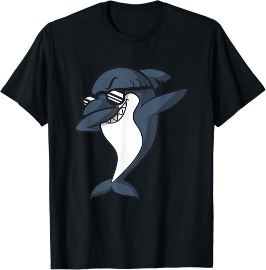 Cool Dabbing Shark Shirt | Funny Shark Dab T-Shirt - T-Shirt | Black