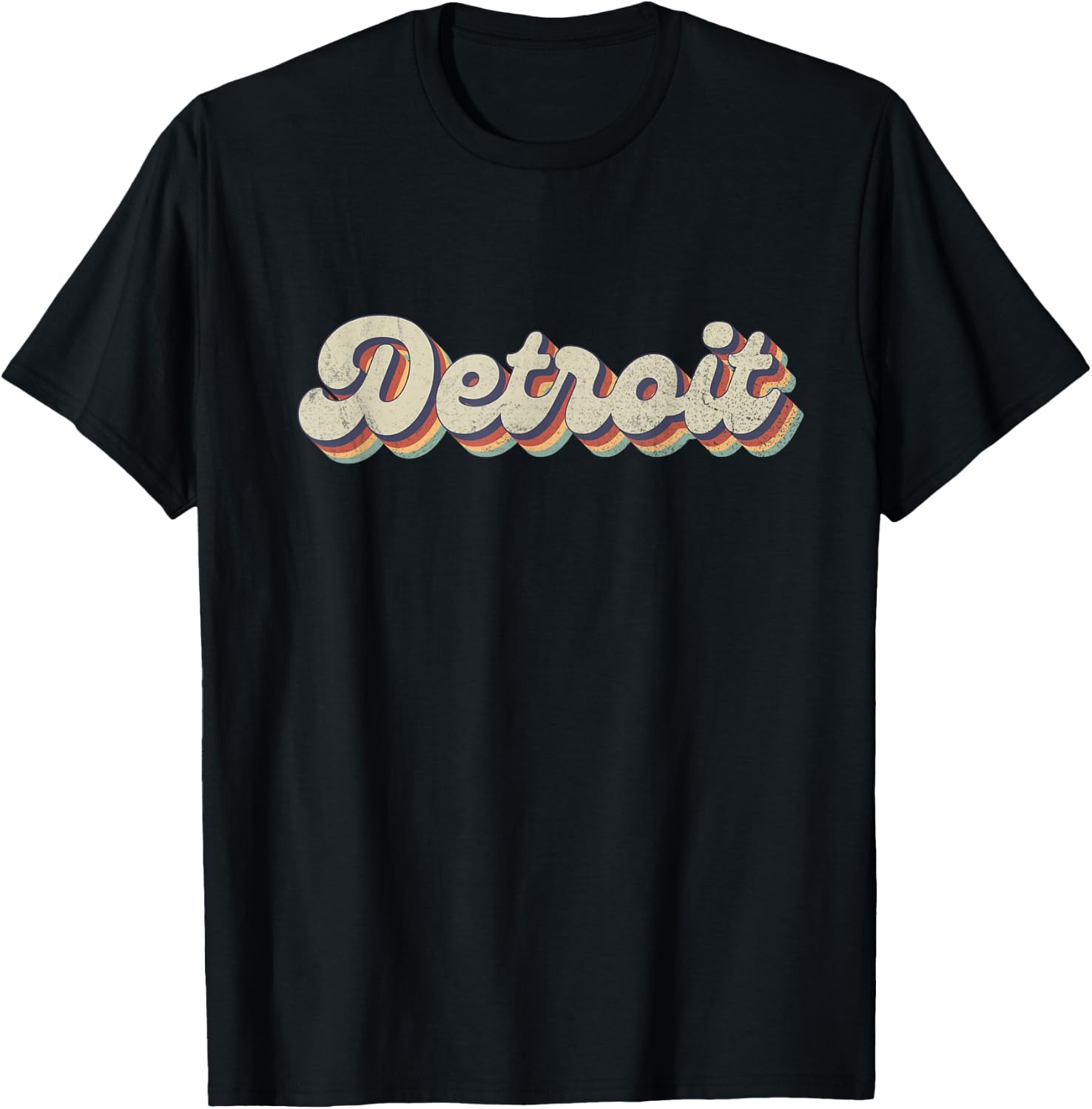 70's 80's USA City - Vintage Detroit T-Shirt - T-Shirt | Black