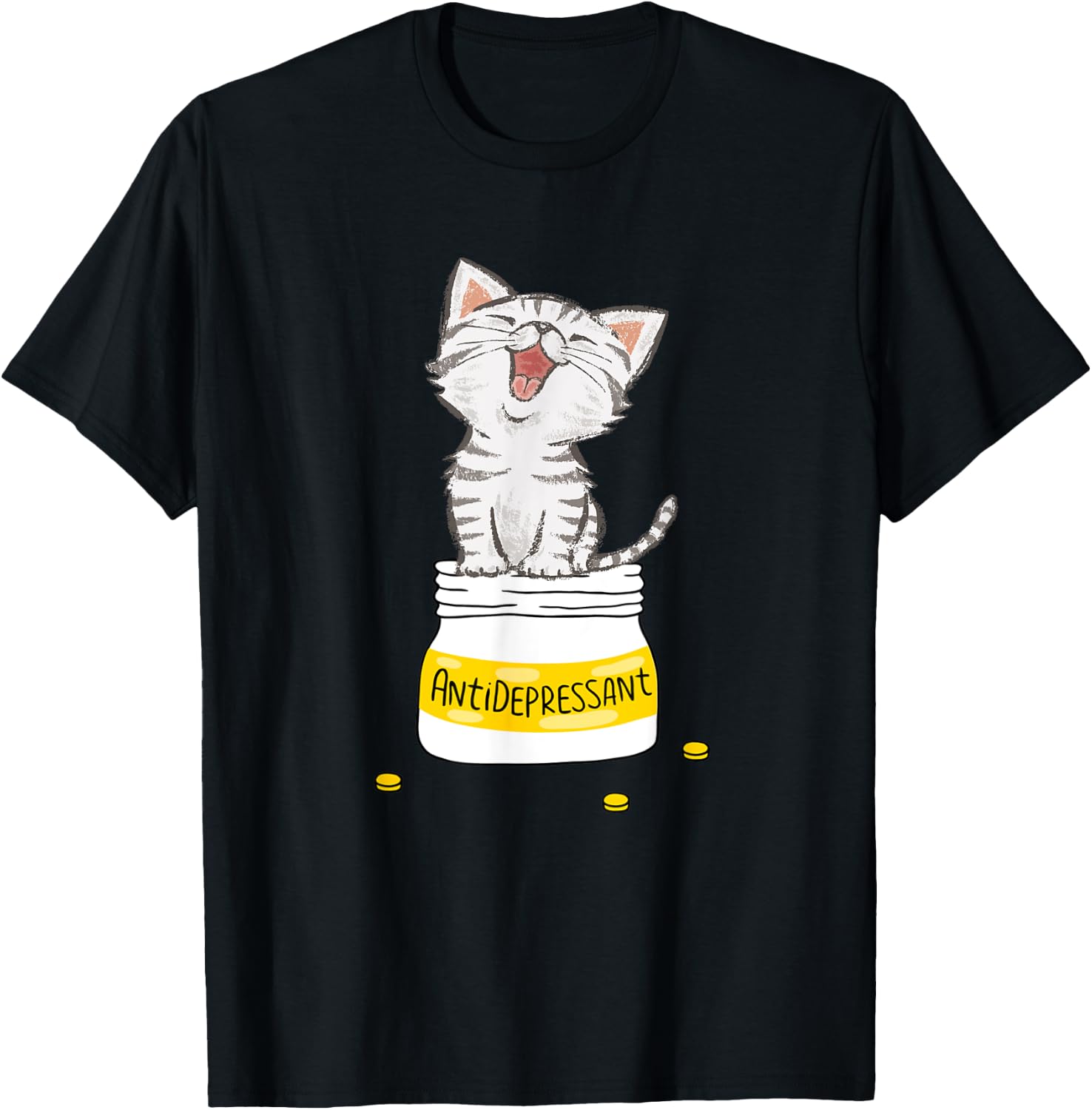 Anti Depressant Cat Lovely Cat Antidepressants Women T-Shirt - T-Shirt | Black
