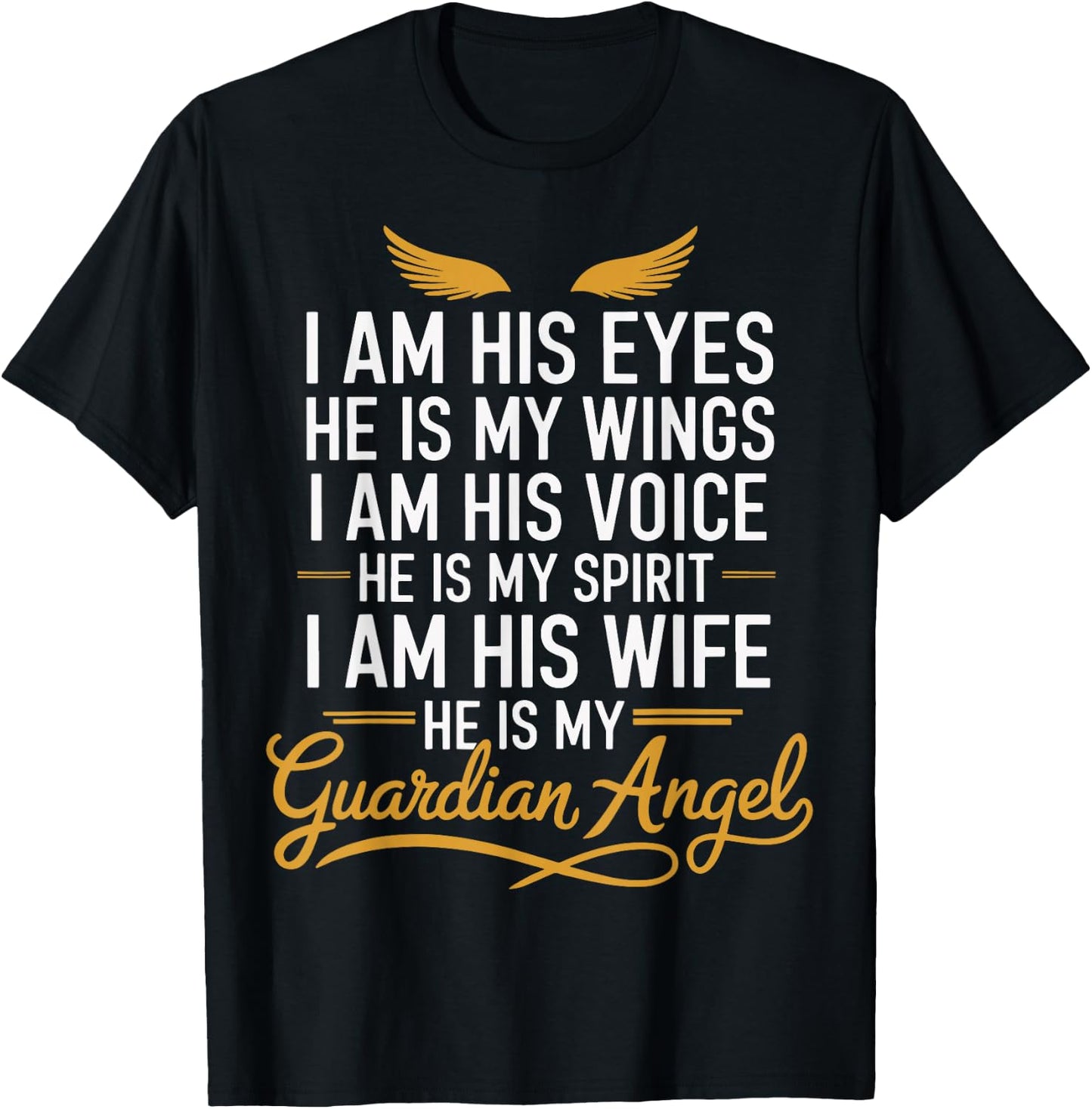Husband Guardian Angel Widow Quote Widowed Wife Memorial Day T-Shirt - T-Shirt | Black