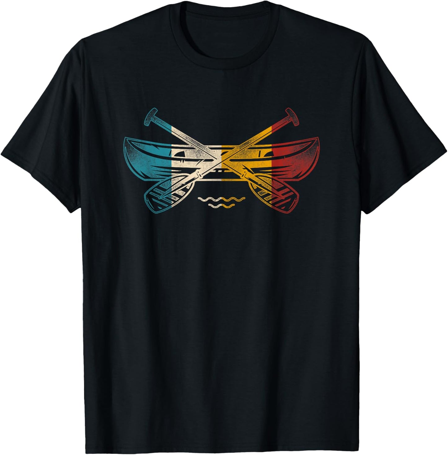 Canoe Canoeing Retro Vintage T-Shirt - T-Shirt | Black