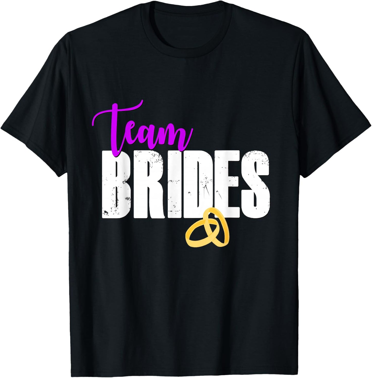 Team Brides Shirt Lesbian Wedding Gay Pride LGBTQ Bride Gift T-Shirt - T-Shirt | Black
