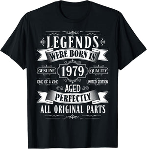 Legends Born In 1979 46th Birthday 46 Years Old Bday Men T-Shirt - T-Shirt | Black