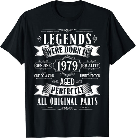 Legends Born In 1979 46th Birthday 46 Years Old Bday Men T-Shirt - T-Shirt | Black