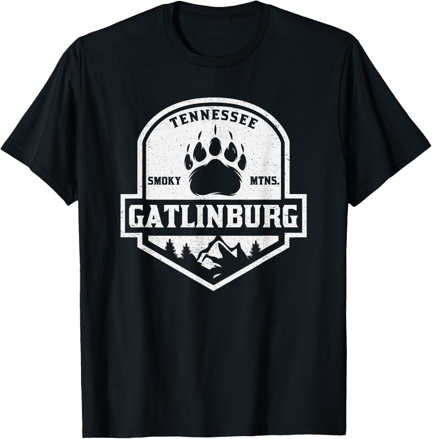 Gatlinburg Tennessee Great Smoky Mountains Bearpaw T-Shirt - T-Shirt | Black