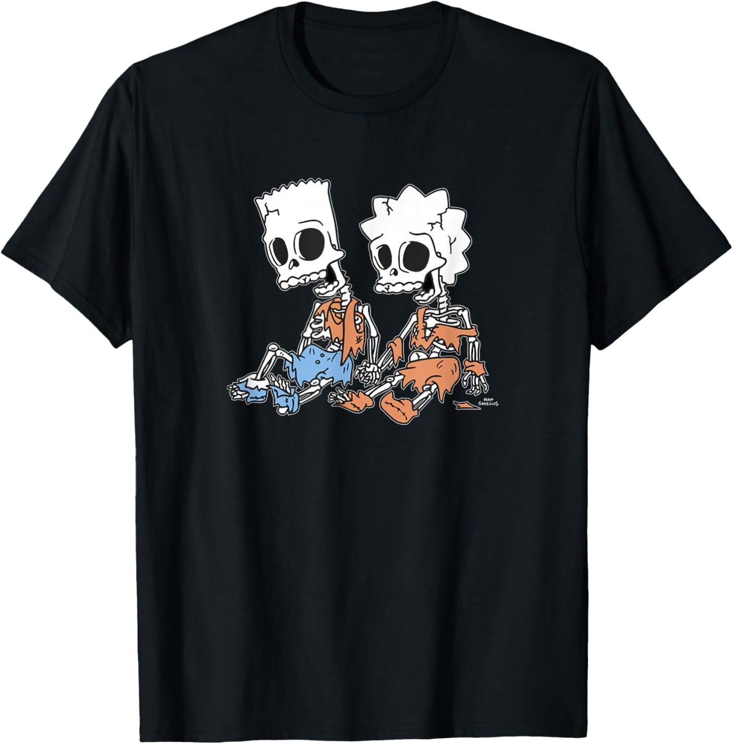 The Simpsons Bart & Lisa Skeletons C2 Small T-Shirt - T-Shirt | Black