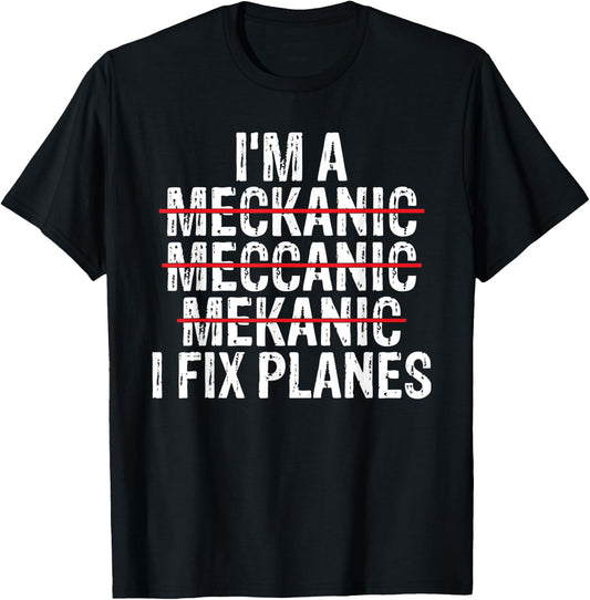 Airplane Mechanic Funny Plane Pilot Aircraft Technician T-Shirt - T-Shirt | Black