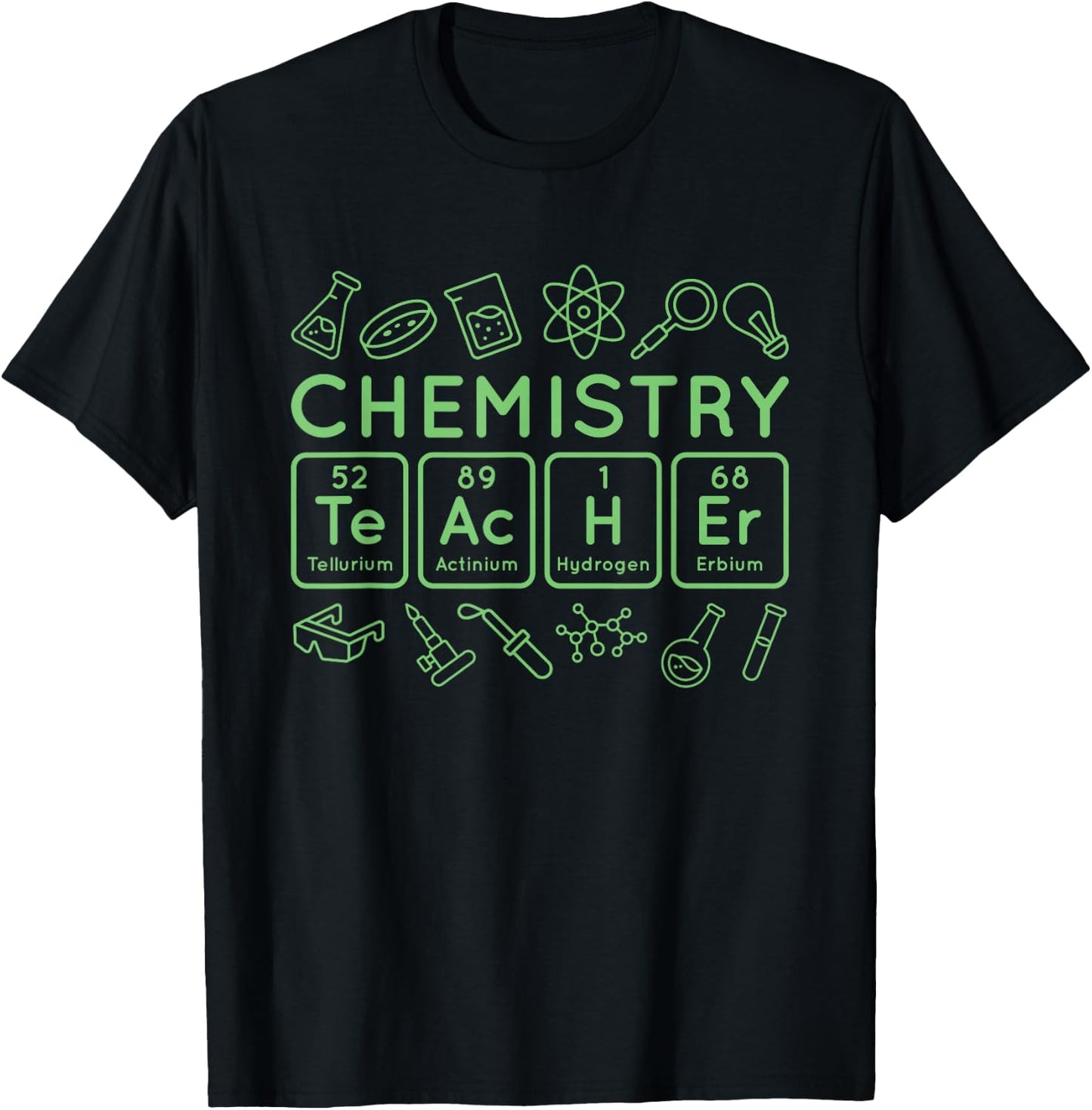 Periodic Table Chemistry Teacher, Chemical Element Symbol T-Shirt - T-Shirt | Black