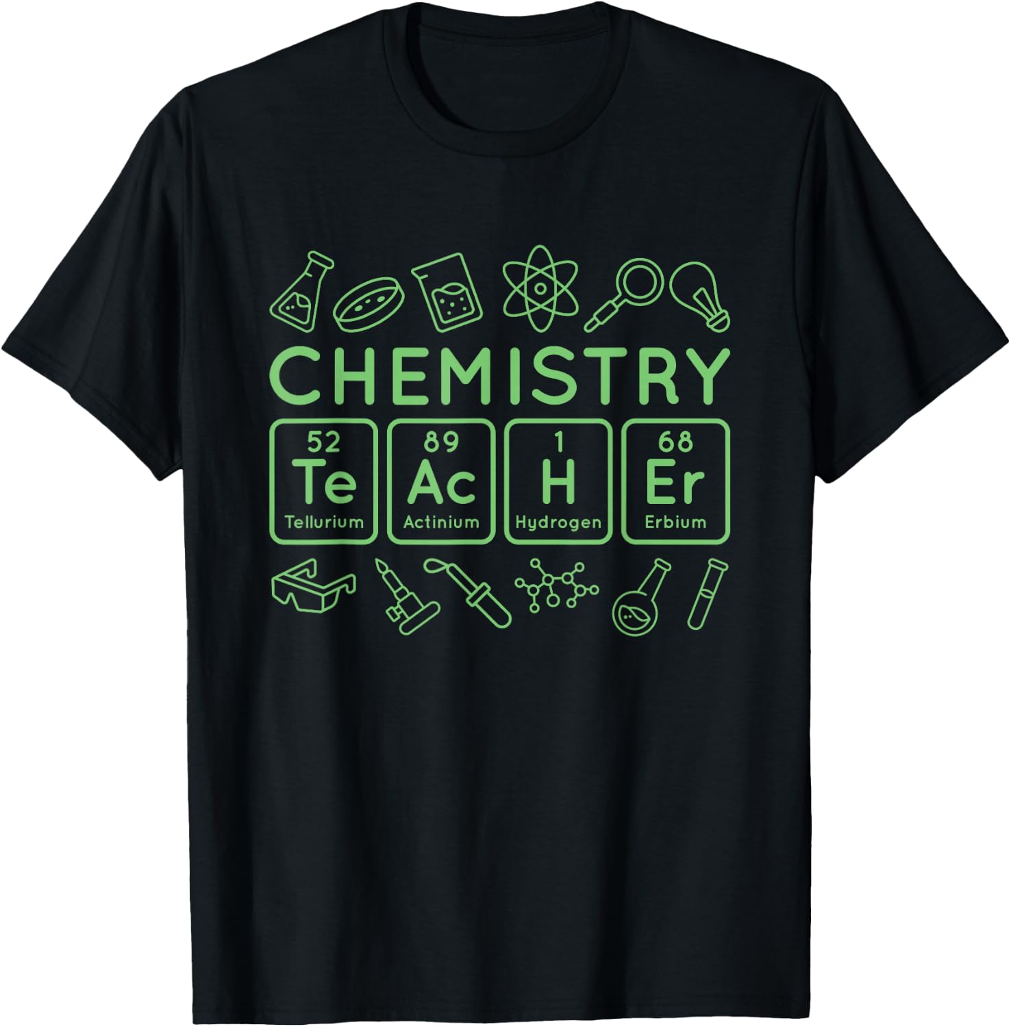 Periodic Table Chemistry Teacher, Chemical Element Symbol T-Shirt - T-Shirt | Black